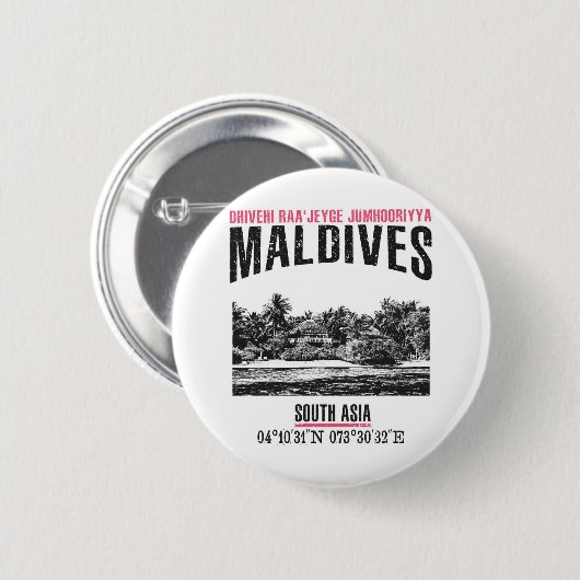Badge Rond 5 Cm Maldives (Devant & derrière)