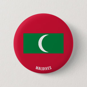 Badge Rond 5 Cm Maldives Flag Cute Patriotic