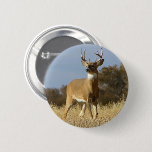 Badge Rond 5 Cm Mâle de Whitetail d'automne