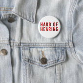 Badge Rond 5 Cm Malentendante, Perte auditive, Sourde rouge (En situation)