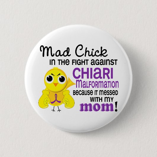 Badge Rond 5 Cm Malformation folle de Chiari de maman du poussin 2 (Devant)