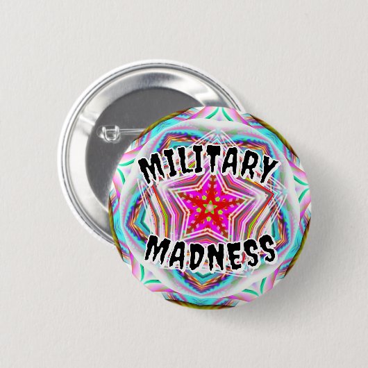 Badge Rond 5 Cm MALHEUR MILITAIRE ( vous pouvez changer les mots ) (Devant & derrière)
