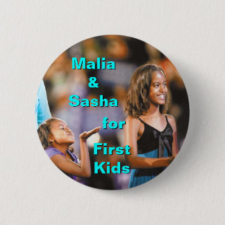 Badge Rond 5 Cm Malia et Sasha Obama pour le premier bouton