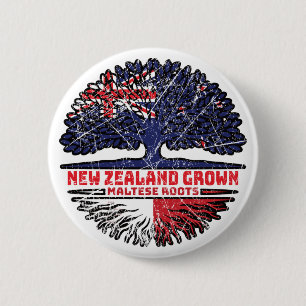 Badge Rond 5 Cm Malte Maltais Nouvelle-Zélande racines d'arbre Nou