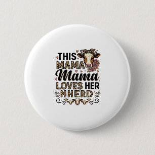 Badge Rond 5 Cm Mama Aime Son Troupeau Vintage Cow Maman Conceptio