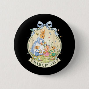 Badge Rond 5 Cm Mama Bunny Vintage pour enfants filles femmes mama