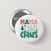 Badge Rond 5 Cm Mama Claus Christmas Design-60097 (Devant & derrière)