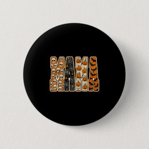 Badge Rond 5 Cm Mama crâne de Thanksgiving Citrouille automne homm