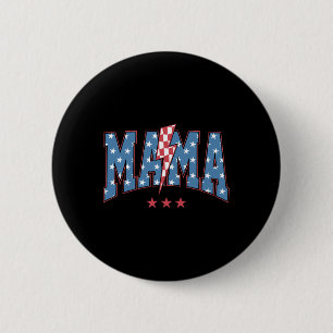 Badge Rond 5 Cm Mama Dada Mini 4 juillet Famille Américaine Matchi