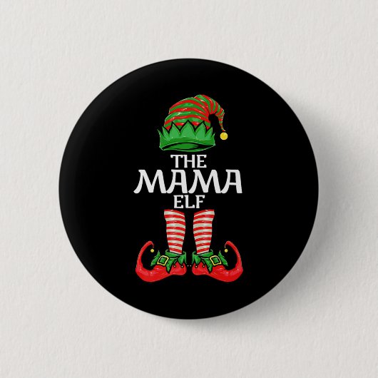 Badge Rond 5 Cm Mama Elf Mother Christmas Family Matching Group Pr (Devant)