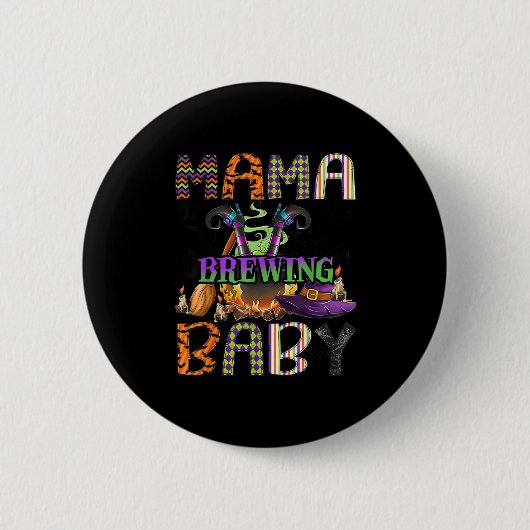 Badge Rond 5 Cm Mama Of Brewing Baby Halloween One Soky Mama (Devant)