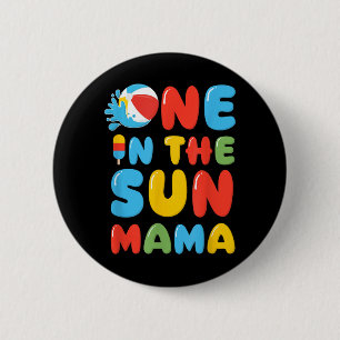 Badge Rond 5 Cm Mama One dans la fête d'anniversaire de 1ère Beach
