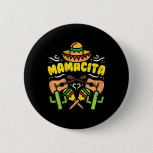 Badge Rond 5 Cm Mamacita Sombrero Cinco De Mayo Fête Mexicain Homm