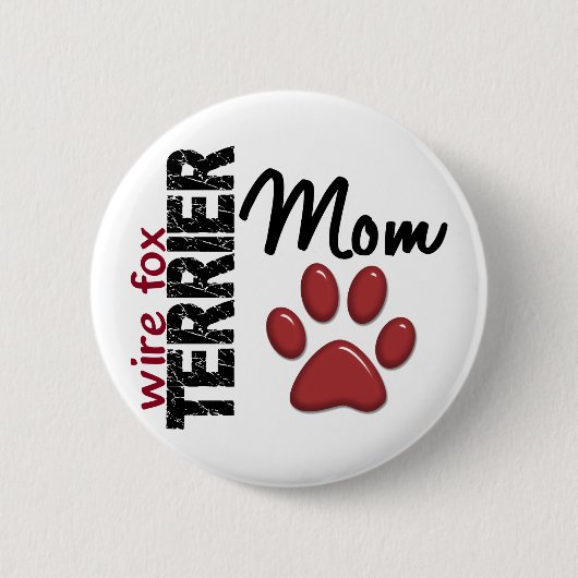 Badge Rond 5 Cm Maman 2 de Fox Terrier de fil (Devant)