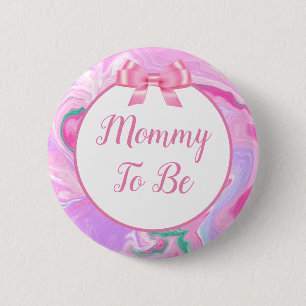 Badge Rond 5 Cm Maman à être Baby shower rose et violet