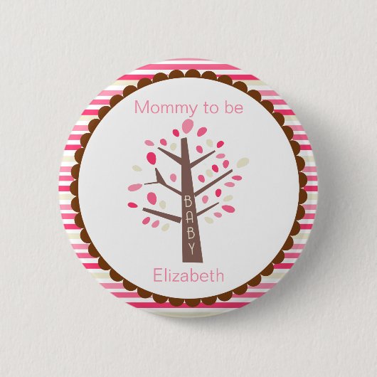 Badge Rond 5 Cm Maman à être bouton d'arbre (Devant)