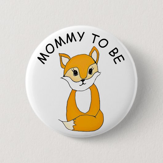 Badge Rond 5 Cm Maman à être, bouton de baby shower peu de Fox (Devant)