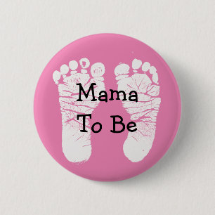 Badge Rond 5 Cm Maman à être bouton rose de baby shower de