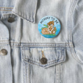 Badge Rond 5 Cm Maman à être Fox et Teddy Bear Baby shower (En situation)