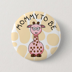 Badge Rond 5 Cm Maman à être Giraffe Baby shower bouton