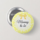 Badge Rond 5 Cm Maman À Être Jaune Polka Dot Douche Bouton (Devant & derrière)