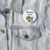 Badge Rond 5 Cm Maman à être Little Fox et Teddy Bear Baby shower (En situation)