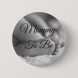 Badge Rond 5 Cm Maman à être mignonne Bébé pieds Baby shower bouto