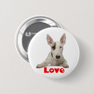 Badge Rond 5 Cm Maman à Fourrure Amour Chien Taureau Mignon