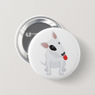 Badge Rond 5 Cm Maman à Fourrure Amoureuse de Chiots Bull Terrier 
