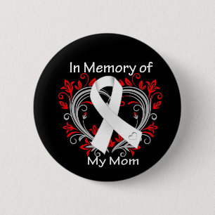 Badge Rond 5 Cm Maman - au coeur de cancer de poumon de mémoire