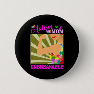 Badge Rond 5 Cm Maman autiste incassable Sensibilisation à l'autis