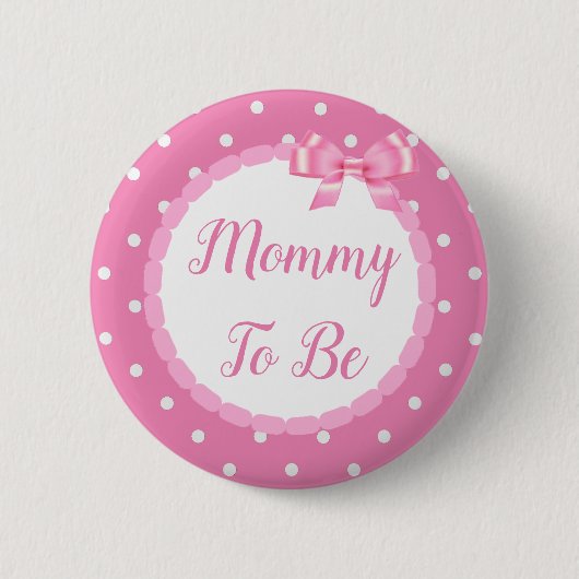 Badge Rond 5 Cm Maman Baby shower Rose À Être (Devant)