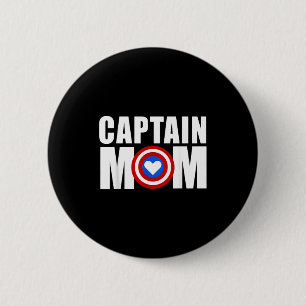 Badge Rond 5 Cm Maman capitaine super-héroïne drôle fête des mères