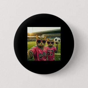 Badge Rond 5 Cm Maman Cat Cool Maman Footballeuse Rose Style Hip H