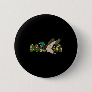 Badge Rond 5 Cm Maman chasse canard colvert maman camouflage mères