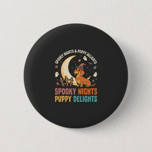 Badge Rond 5 Cm Maman Chien Halloween Lune Malice