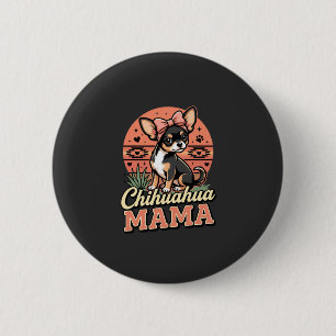 Badge Rond 5 Cm Maman Chihuahua mignonne noeud Chien Maman
