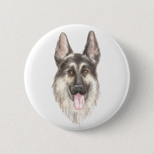 Badge Rond 5 Cm Maman chiot berger allemand amoureuse de chien Fur