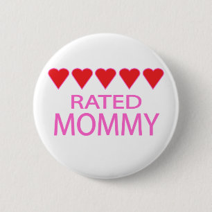 Badge Rond 5 Cm Maman cinq coeurs