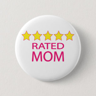 Badge Rond 5 Cm Maman cinq étoiles