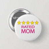 Badge Rond 5 Cm Maman cinq étoiles (Devant & derrière)