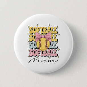 Badge Rond 5 Cm Maman coquette Groovy Softll Maman Nœud Softll _1 