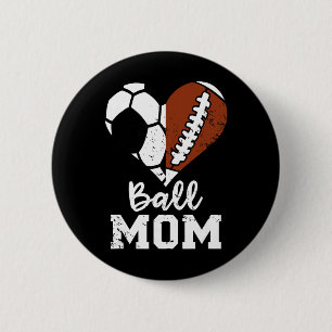 Badge Rond 5 Cm Maman de ballon cœur drôle football maman de footb