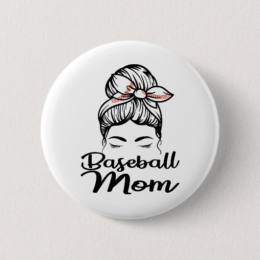 Badge Rond 5 Cm Maman de baseball Leopard Funny Softball Maman (Devant)