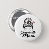Badge Rond 5 Cm Maman de baseball Leopard Funny Softball Maman (Devant & derrière)