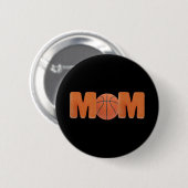 Badge Rond 5 Cm Maman de basket-ball (Devant & derrière)