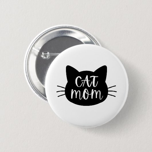 Badge Rond 5 Cm Maman de chat (Devant & derrière)