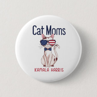 Badge Rond 5 Cm Maman de chat pour Kamala Harris | 2024