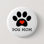 Badge Rond 5 Cm Maman de chien de Pawprint (Devant)