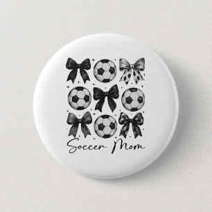 Badge Rond 5 Cm Maman de footballeur Funny Coquette Arc Maman de f